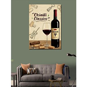 Kanvas Tablo Şarap Ve Vintage Posteri 100x140 cm
