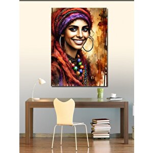 Kanvas Tablo Renkli Kadın Portresi 100x140 cm