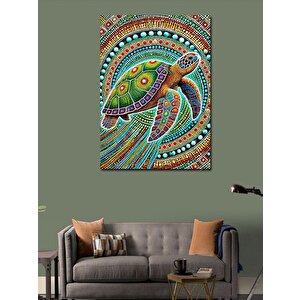 Kanvas Tablo Renkli Kaplumbağa Deseni 70x100 cm