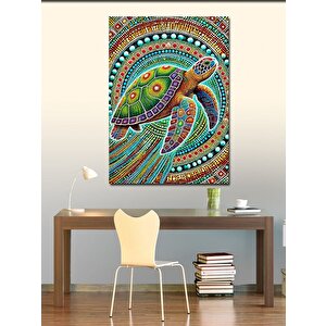 Kanvas Tablo Renkli Kaplumbağa Deseni 50x70 cm