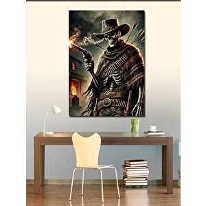 Kanvas Tablo İskelet Kovboy Figürü 100x140 cm