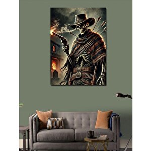 Kanvas Tablo İskelet Kovboy Figürü 100x140 cm