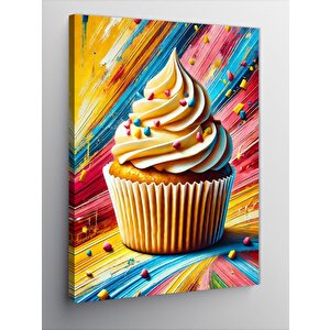 Kanvas Tablo Renkli Tatlı Cupcake 50x70 cm