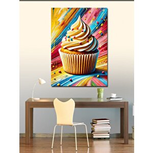 Kanvas Tablo Renkli Tatlı Cupcake 50x70 cm