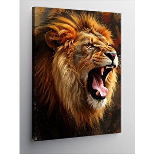 Kanvas Tablo Kükreyen Aslan Portresi 70x100 cm