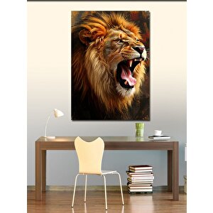 Kanvas Tablo Kükreyen Aslan Portresi 70x100 cm
