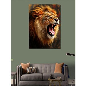 Kanvas Tablo Kükreyen Aslan Portresi 70x100 cm