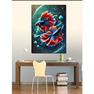 Kanvas Tablo Renkli Balık Tasarımı 70x100 cm