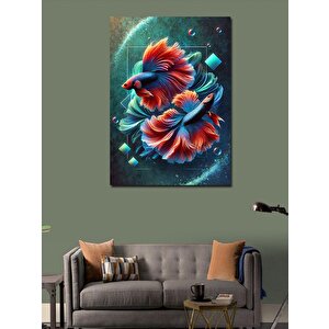 Kanvas Tablo Renkli Balık Tasarımı 70x100 cm