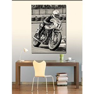 Kanvas Tablo Yarış Motorcusu 100x140 cm