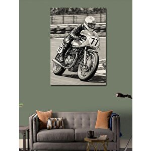 Kanvas Tablo Yarış Motorcusu 100x140 cm