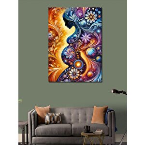 Kanvas Tablo Hamile Kadın Ve Renk Cümbüşü 70x100 cm
