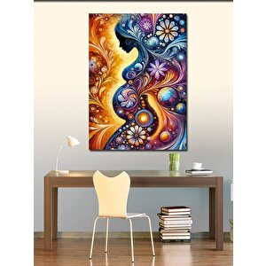 Kanvas Tablo Hamile Kadın Ve Renk Cümbüşü 100x140 cm