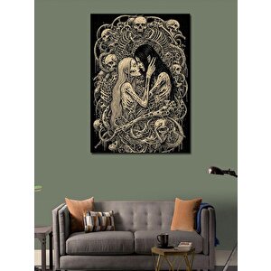 Kanvas Tablo İskelet Aşıklar Ve Gotik Duygular 100x140 cm
