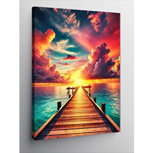 Kanvas Tablo Gün Batımında İskele 50x70 cm