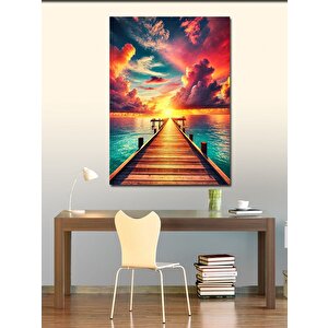 Kanvas Tablo Gün Batımında İskele 50x70 cm