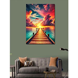 Kanvas Tablo Gün Batımında İskele 50x70 cm