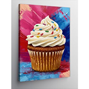 Kanvas Tablo Renkli Cupcake Çizimi 50x70 cm