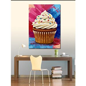 Kanvas Tablo Renkli Cupcake Çizimi 50x70 cm