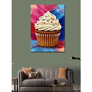 Kanvas Tablo Renkli Cupcake Çizimi 50x70 cm