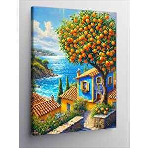 Kanvas Tablo Akdeniz'de Mavi Evler 50x70 cm