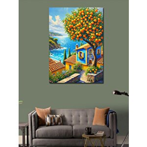 Kanvas Tablo Akdeniz'de Mavi Evler 50x70 cm