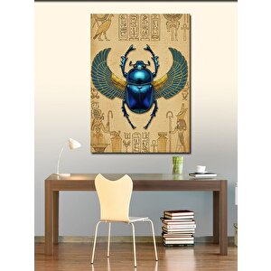 Kanvas Tablo Antik Mısır Mavi Böcek 70x100 cm