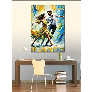 Kanvas Tablo Dans Eden Çift Ve Renk Patlaması 100x140 cm