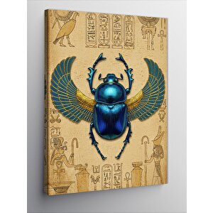 Kanvas Tablo Antik Mısır Mavi Böcek 50x70 cm