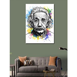 Kanvas Tablo Renkli Einstein Portresi 50x70 cm