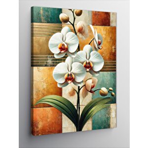 Kanvas Tablo Beyaz Orkide Ve Modern Tasarım 70x100 cm