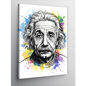 Kanvas Tablo Renkli Einstein Portresi 100x140 cm