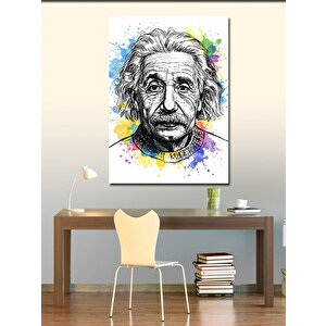 Kanvas Tablo Renkli Einstein Portresi 100x140 cm