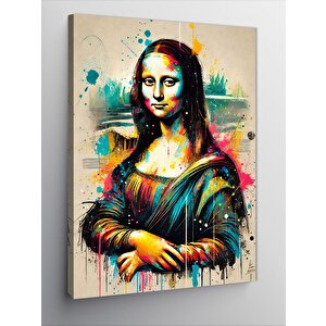 Kanvas Tablo Renk Patlamalı Mona Lisa 100x140 cm