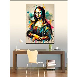 Kanvas Tablo Renk Patlamalı Mona Lisa 100x140 cm