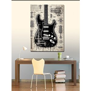 Kanvas Tablo Vintage Elektro Gitar 50x70 cm