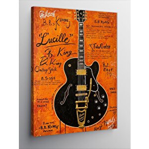 Kanvas Tablo Vintage Gitar Afişi 100x140 cm