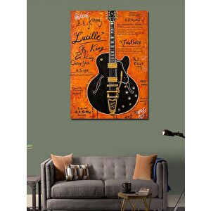 Kanvas Tablo Vintage Gitar Afişi 100x140 cm