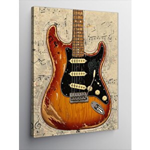 Kanvas Tablo Vintage Elektro Gitar 50x70 cm