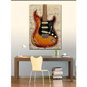 Kanvas Tablo Vintage Elektro Gitar 50x70 cm
