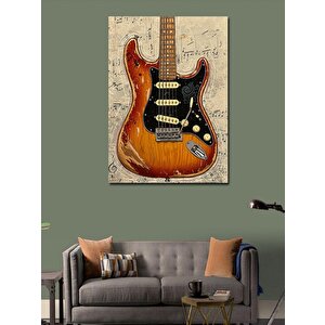 Kanvas Tablo Vintage Elektro Gitar 50x70 cm