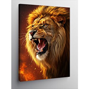 Kanvas Tablo Kükreyen Aslan Portresi 70x100 cm