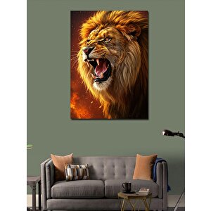 Kanvas Tablo Kükreyen Aslan Portresi 70x100 cm