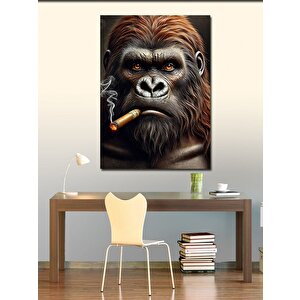 Kanvas Tablo Puro İçen Goril 100x140 cm
