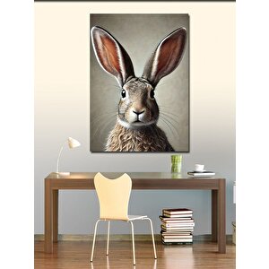 Kanvas Tablo Sevimli Tavşan Portresi 100x140 cm
