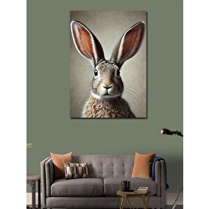 Kanvas Tablo Sevimli Tavşan Portresi 100x140 cm