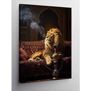 Kanvas Tablo Nargile Ve Aslan 100x140 cm