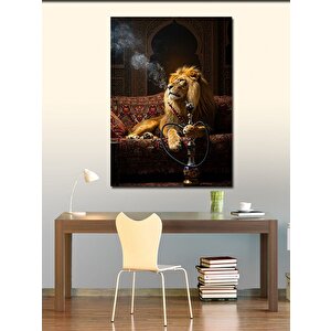 Kanvas Tablo Nargile Ve Aslan 100x140 cm