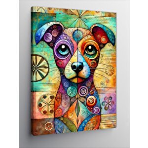 Kanvas Tablo Renkli Köpek Tasarımı 100x140 cm