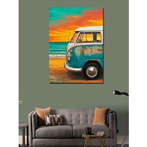 Kanvas Tablo Deniz Kenarında Mavi Karavan 50x70 cm